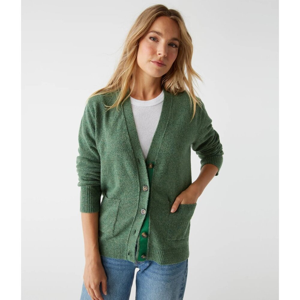 NEW Michael Stars Mariko Cardigan Spruce Green Large